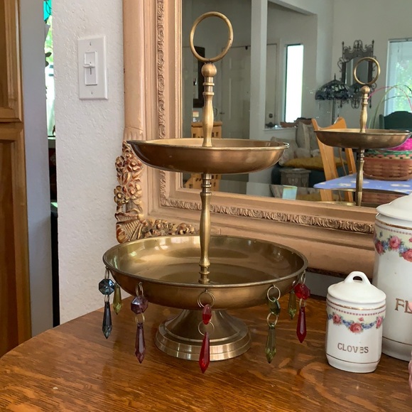 boho look Other - Tray 2 tier with beads gold multicolor beads